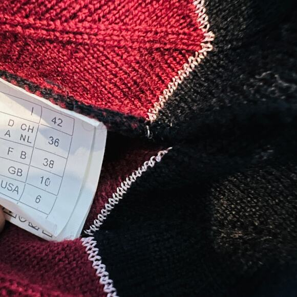 Vintage Y2K Missoni Knit V Neck Sweater Dress Casual Zig Zag Cap Slv DIY - 6 - Picture 5 of 7